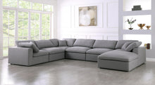 Load image into Gallery viewer, Serene Grey Linen Fabric Deluxe Cloud Modular Sectional