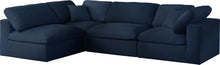 Load image into Gallery viewer, Serene Navy Linen Fabric Deluxe Cloud Modular Sectional