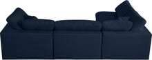 Load image into Gallery viewer, Serene Navy Linen Fabric Deluxe Cloud Modular Sectional