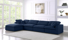 Load image into Gallery viewer, Serene Navy Linen Fabric Deluxe Cloud Modular Sectional