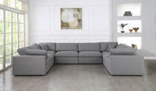 Load image into Gallery viewer, Serene Grey Linen Fabric Deluxe Cloud Modular Sectional