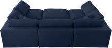 Load image into Gallery viewer, Serene Navy Linen Fabric Deluxe Cloud Modular Sectional