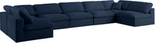 Load image into Gallery viewer, Serene Navy Linen Fabric Deluxe Cloud Modular Sectional