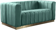Load image into Gallery viewer, Marlon Mint Velvet Loveseat