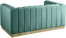 Load image into Gallery viewer, Marlon Mint Velvet Loveseat