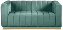Load image into Gallery viewer, Marlon Mint Velvet Loveseat