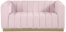 Load image into Gallery viewer, Marlon Pink Velvet Loveseat