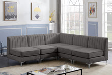 Load image into Gallery viewer, Alina Grey Velvet Modular Sectional