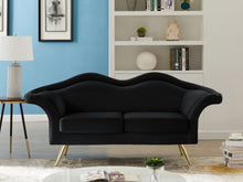 Load image into Gallery viewer, Lips Black Velvet Loveseat