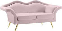 Load image into Gallery viewer, Lips Pink Velvet Loveseat