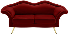 Load image into Gallery viewer, Lips Red Velvet Loveseat