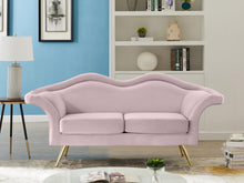 Load image into Gallery viewer, Lips Pink Velvet Loveseat