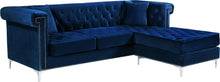 Load image into Gallery viewer, Damian Navy Velvet 2pc. Reversible Sectional
