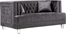 Load image into Gallery viewer, Lucas Grey Velvet Loveseat