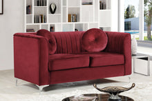 Load image into Gallery viewer, Isabelle Burgundy Velvet Loveseat