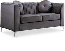 Load image into Gallery viewer, Isabelle Grey Velvet Loveseat