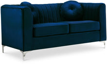 Load image into Gallery viewer, Isabelle Navy Velvet Loveseat