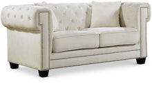 Load image into Gallery viewer, Bowery Cream Velvet Loveseat