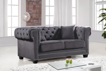 Load image into Gallery viewer, Bowery Grey Velvet Loveseat
