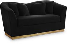 Load image into Gallery viewer, Arabella Black Velvet Loveseat