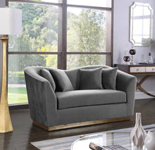 Load image into Gallery viewer, Arabella Grey Velvet Loveseat