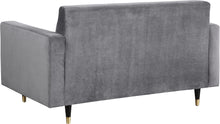 Load image into Gallery viewer, Lola Grey Velvet Loveseat