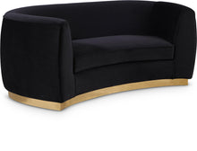 Load image into Gallery viewer, Julian Black Velvet Loveseat