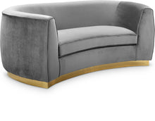 Load image into Gallery viewer, Julian Grey Velvet Loveseat