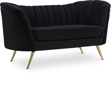 Load image into Gallery viewer, Margo Black Velvet Loveseat