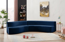 Load image into Gallery viewer, Curl Navy Velvet 2pc. Sectional