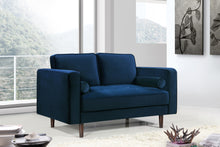 Load image into Gallery viewer, Emily Navy Velvet Loveseat