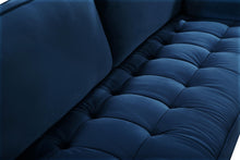 Load image into Gallery viewer, Emily Navy Velvet Loveseat