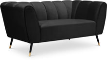 Load image into Gallery viewer, Beaumont Black Velvet Loveseat