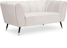 Load image into Gallery viewer, Beaumont Cream Velvet Loveseat