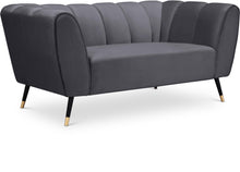 Load image into Gallery viewer, Beaumont Grey Velvet Loveseat