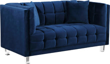 Load image into Gallery viewer, Mariel Navy Velvet Loveseat