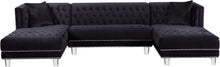 Load image into Gallery viewer, Moda Black Velvet 3pc. Sectional
