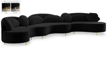 Load image into Gallery viewer, Vivacious Black Velvet 3pc. Sectional (3 Boxes)