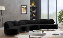 Load image into Gallery viewer, Vivacious Black Velvet 3pc. Sectional (3 Boxes)