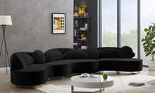 Load image into Gallery viewer, Vivacious Black Velvet 3pc. Sectional (3 Boxes)