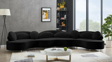 Load image into Gallery viewer, Vivacious Black Velvet 3pc. Sectional (3 Boxes)