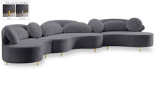 Load image into Gallery viewer, Vivacious Grey Velvet 3pc. Sectional (3 Boxes)