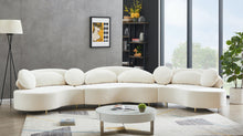 Load image into Gallery viewer, Vivacious Cream Velvet 3pc. Sectional (3 Boxes)