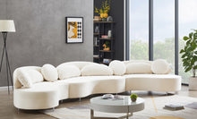 Load image into Gallery viewer, Vivacious Cream Velvet 3pc. Sectional (3 Boxes)