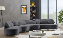 Load image into Gallery viewer, Vivacious Grey Velvet 3pc. Sectional (3 Boxes)
