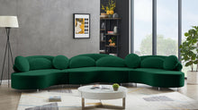 Load image into Gallery viewer, Vivacious Green Velvet 3pc. Sectional (3 Boxes)