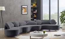 Load image into Gallery viewer, Vivacious Grey Velvet 3pc. Sectional (3 Boxes)