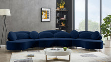 Load image into Gallery viewer, Vivacious Navy Velvet 3pc. Sectional (3 Boxes)