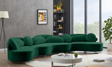Load image into Gallery viewer, Vivacious Green Velvet 3pc. Sectional (3 Boxes)