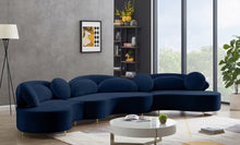 Load image into Gallery viewer, Vivacious Navy Velvet 3pc. Sectional (3 Boxes)